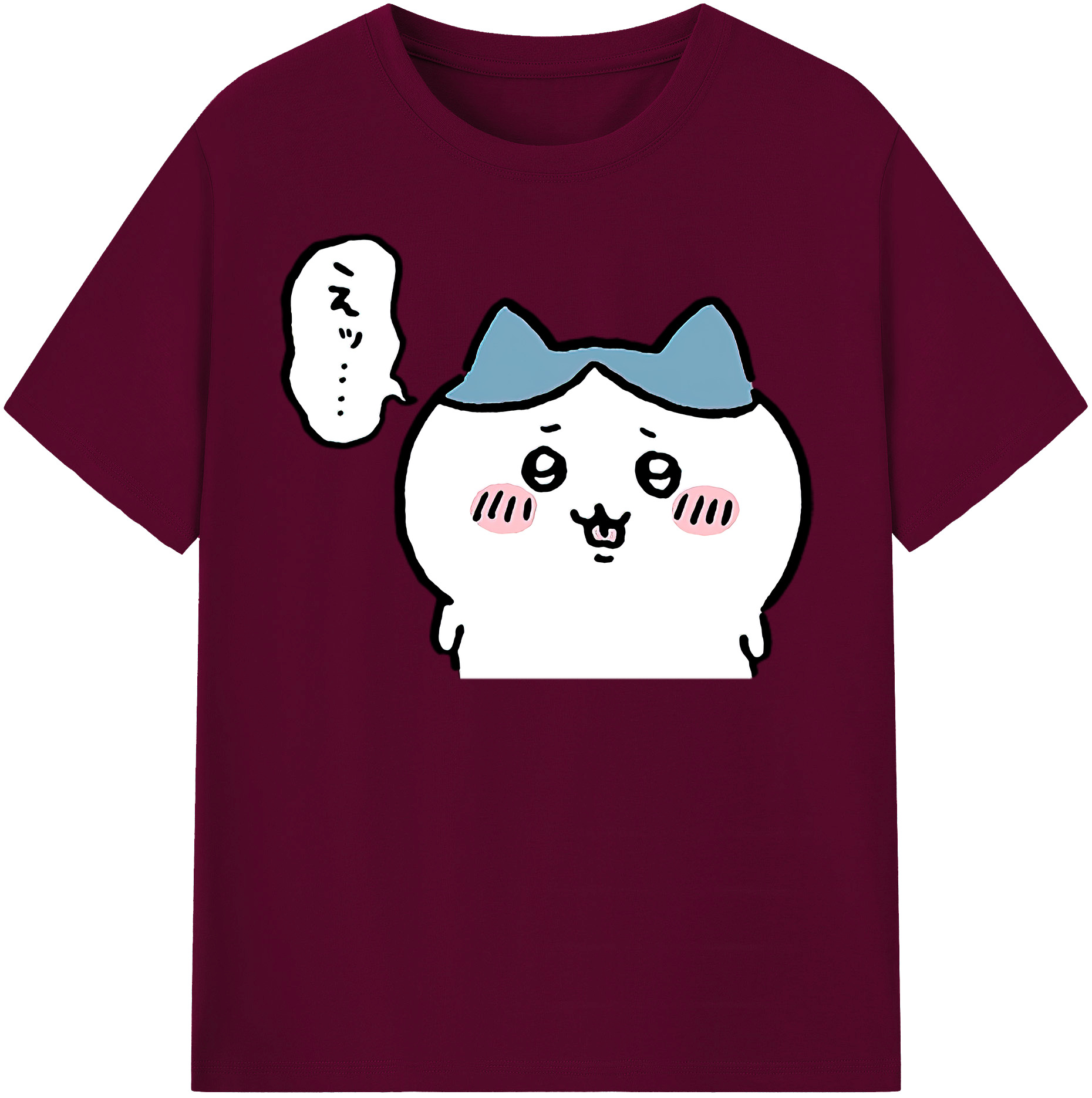 （画像用） ちいかわ ハチワレ Chii-kawa hachiware レディースカジュアルプリントTシャツ（綿100％）